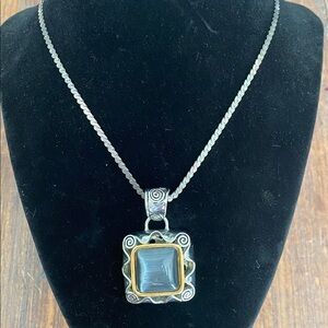 Silver and Gold Pendant Necklace